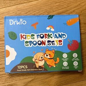 Kids Fork and Spoon Set - set of 6, 12 pieces stainless steel